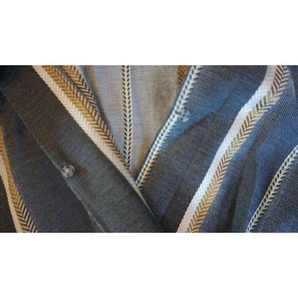 Maje Gray Pandora Striped Jacquard Short Sleeve Jumpsuit - Size 2 - Picture 10 of 16